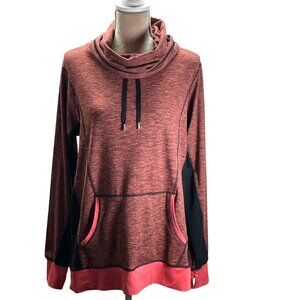 MAURICE IN MOTION Women Pink Black L Thumbholes Running Gym Long Sleeve Shirt